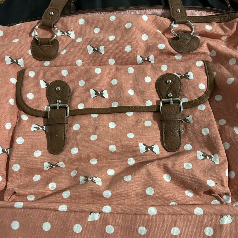 Candie's Pink and Brown Travel Bags with Structured Design